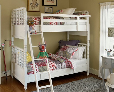 Bunk bed with curly balusters
