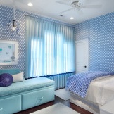 Camera da letto blu per una ragazza