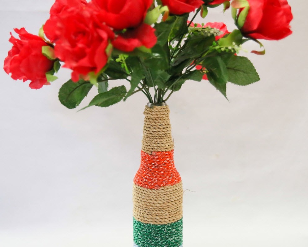 Farverig vase