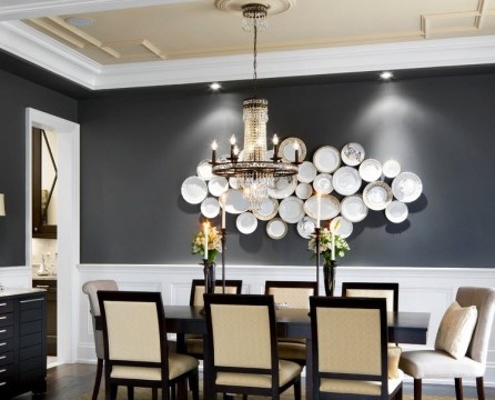 Black and White Dining Area