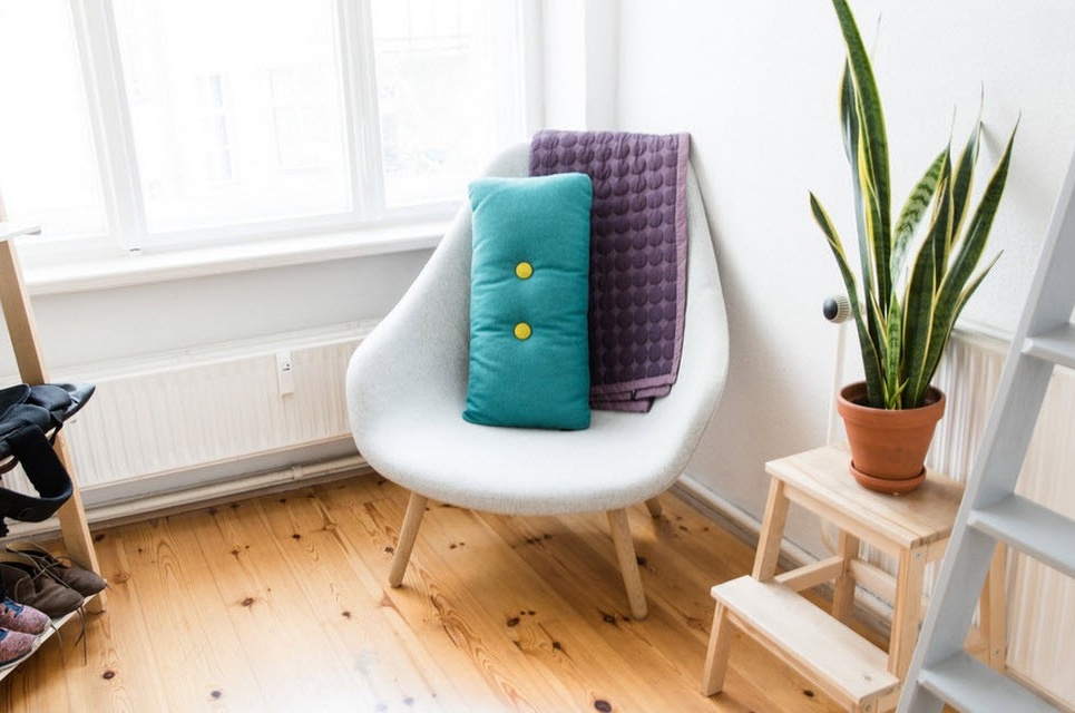 Unusual armchair in the Scandinavian interior