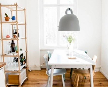 Scandinavian-style dining area in the kitchen