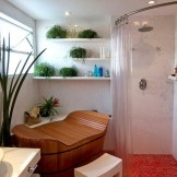 Stiliserad badrumskål i badkaret