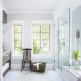 Snow-white bathroom interior
