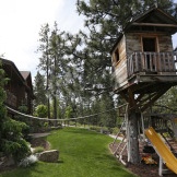 Treehouse with a slide