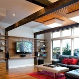 Insanely cozy interior with a tree