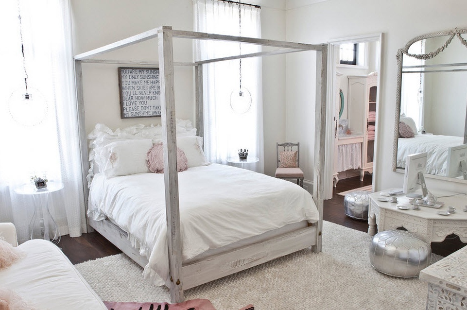 Designa ett sovrum för en flicka i vitt