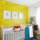 Bright wall with a pattern in the nursery
