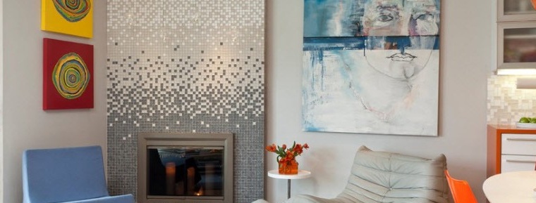 Mosaic fireplace
