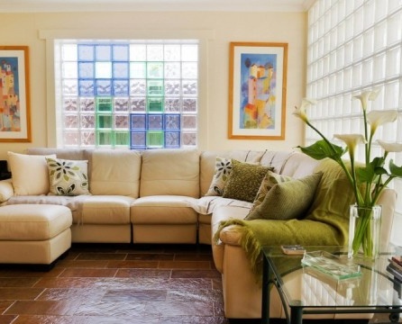 Glass blocks in the living room