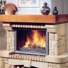 Kahoy, karbon na fireplace