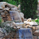 Artificial cascading waterfall in the country