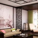 Fotografie v obývacím pokoji v japonském stylu