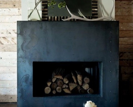 Metal fireplace