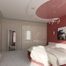 Mixed ceiling in the bedroom