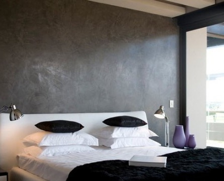 Bedroom decorative stucco on the walls