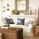 Námořní styl designu obývacího pokoje