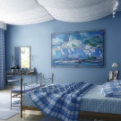 חדר שינה בסגנון ימי