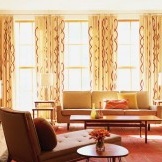 Modern curtains in the interior of the photo