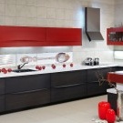 Κουζίνες κόκκινη έγχρωμη φωτογραφία