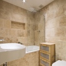 Natural stone tiles in the bathroom