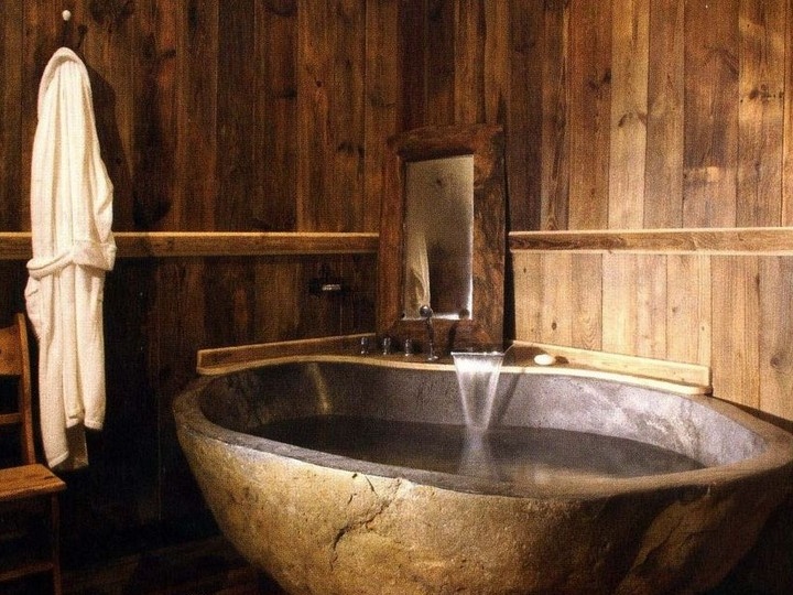 תצלום אמבטיה בסגנון כפרי