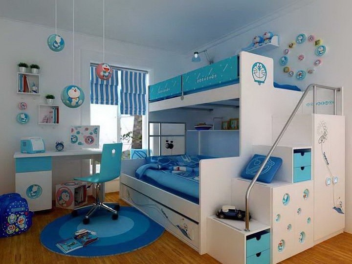 Camera di design per due bambini