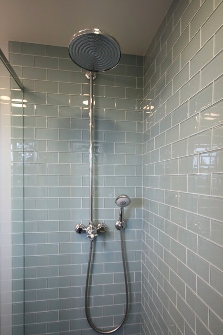 Glass tile in the bathroom