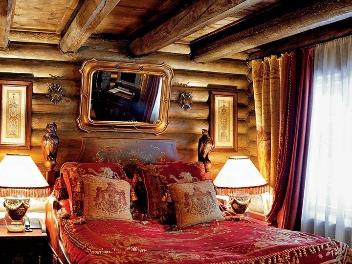 Casa de madera dormitorio