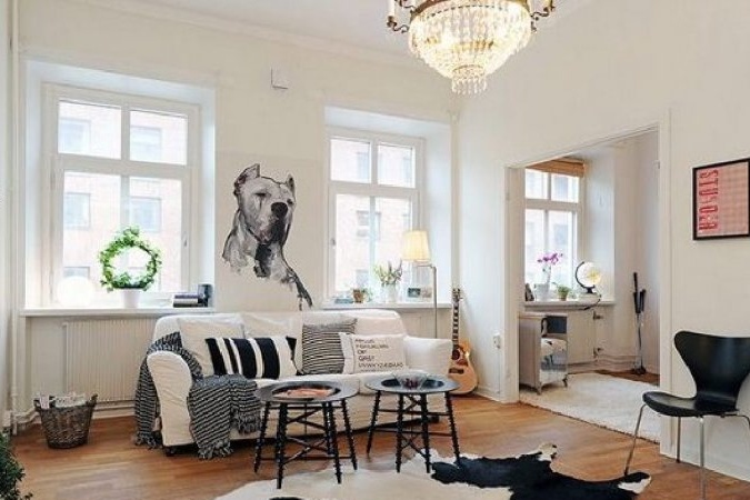 Zweedse stijl in het appartement