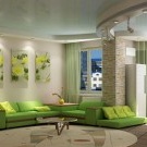 Zelená farba v interiéri