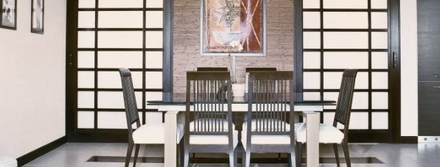 Japansk stil i det indre av leiligheten