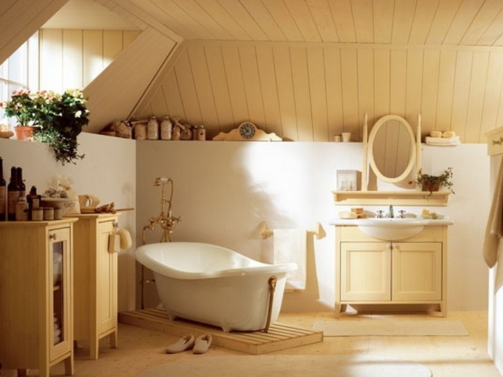 Kylpyhuoneen maalaistyylikuvia ja esimerkkejä