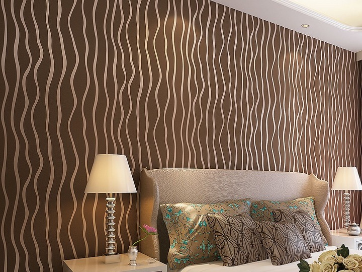 Velor wallpaper in the bedroom