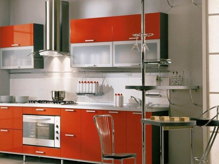 Orange high-tech kitchen