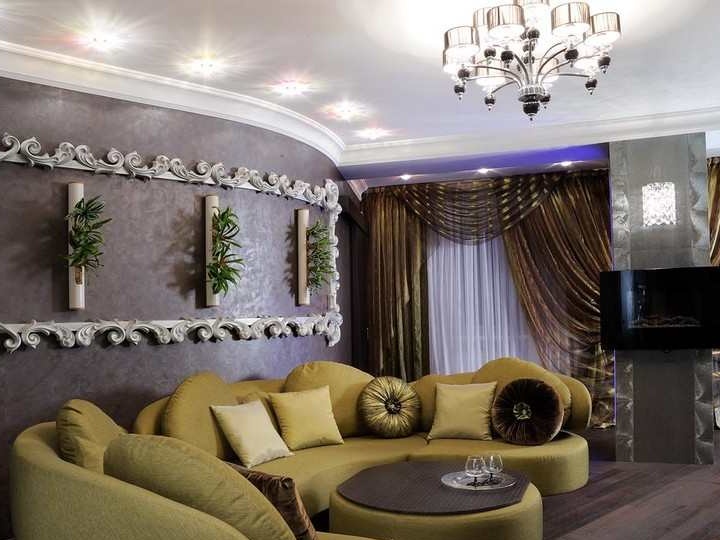 Art Deco interiérový dizajn obývacej izby