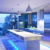 High-tech kitchen lighting