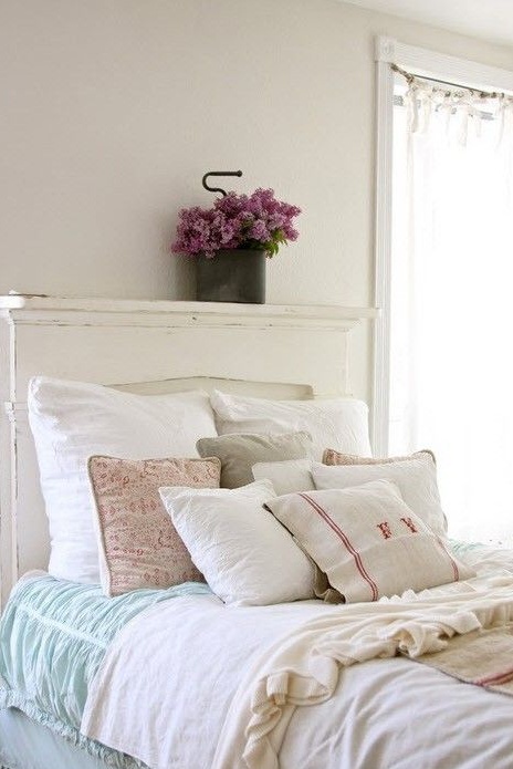 Yatak odası fotoğrafında tekstil