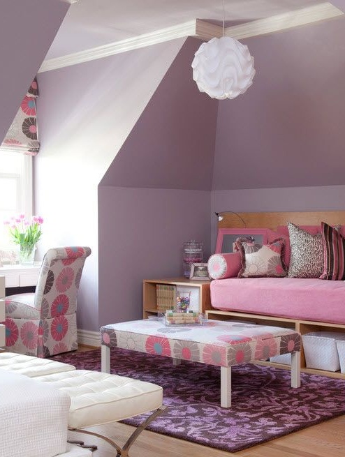 Purple εφηβικά κορίτσια δωμάτιο