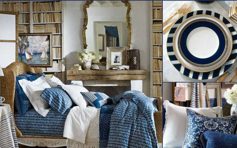 Furniture and textiles in a marine style