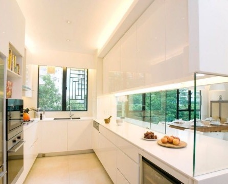 White glass kitchen