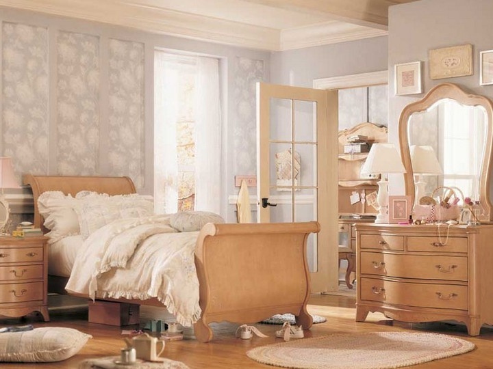Motiv fotografije spavaće sobe u vintage stilu