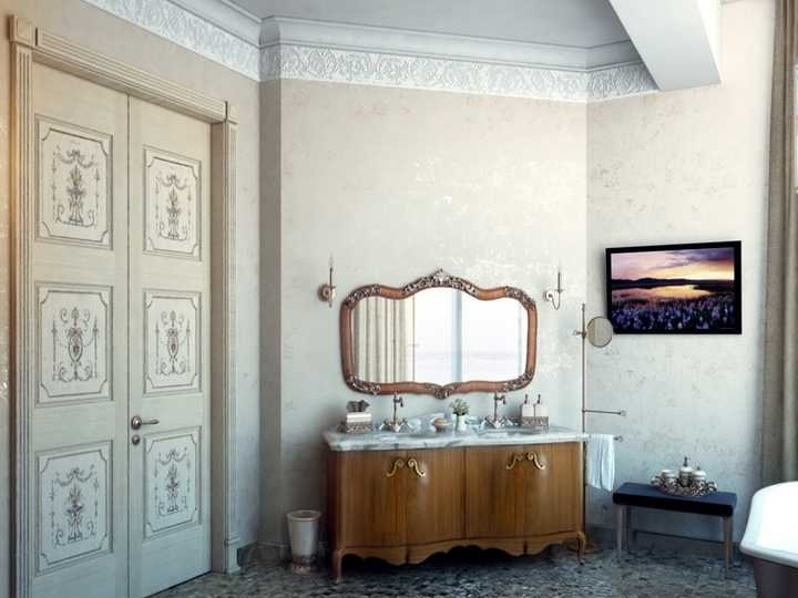 Kylpyhuoneen vintage-sisustus