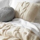 Knitted pillows photo