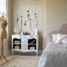 Guļamistabas dizains vintage stilā.