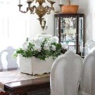 Dining room in vintage photo style.