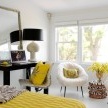 Yellow color in a bedroom