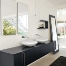 Musta kylpyhuonekaluste minimalismi