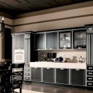 Mobiliário preto estilo art deco para a cozinha