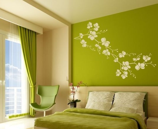 חדר שינה ירוק